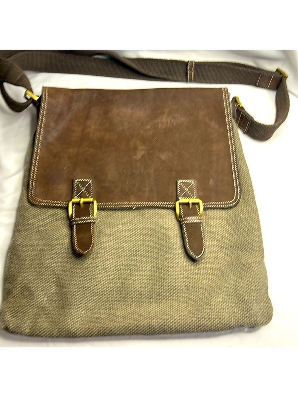 Lancaster Messenger Bag,  11” X 13”, Heavy canvas & Soft Leather Flap (T5)